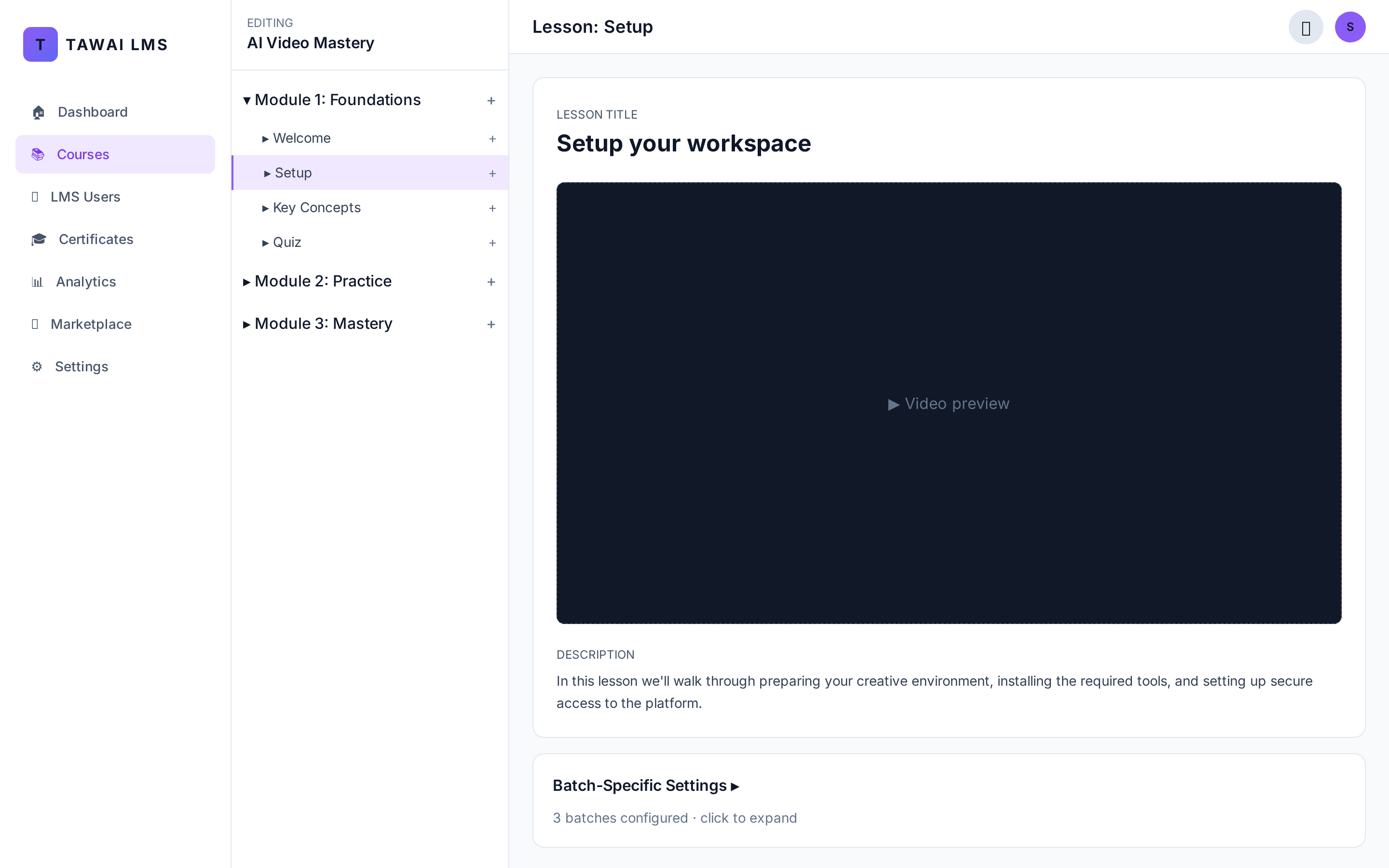 Course editor